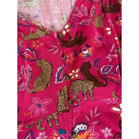 Torrid Women's Midi Button Front Rayon Slub Pink Dress - 1XL - Picture 5 of 15